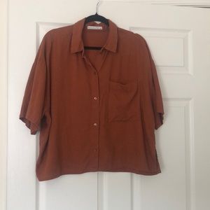 Abercrombie Brown Linen Shirt size Large